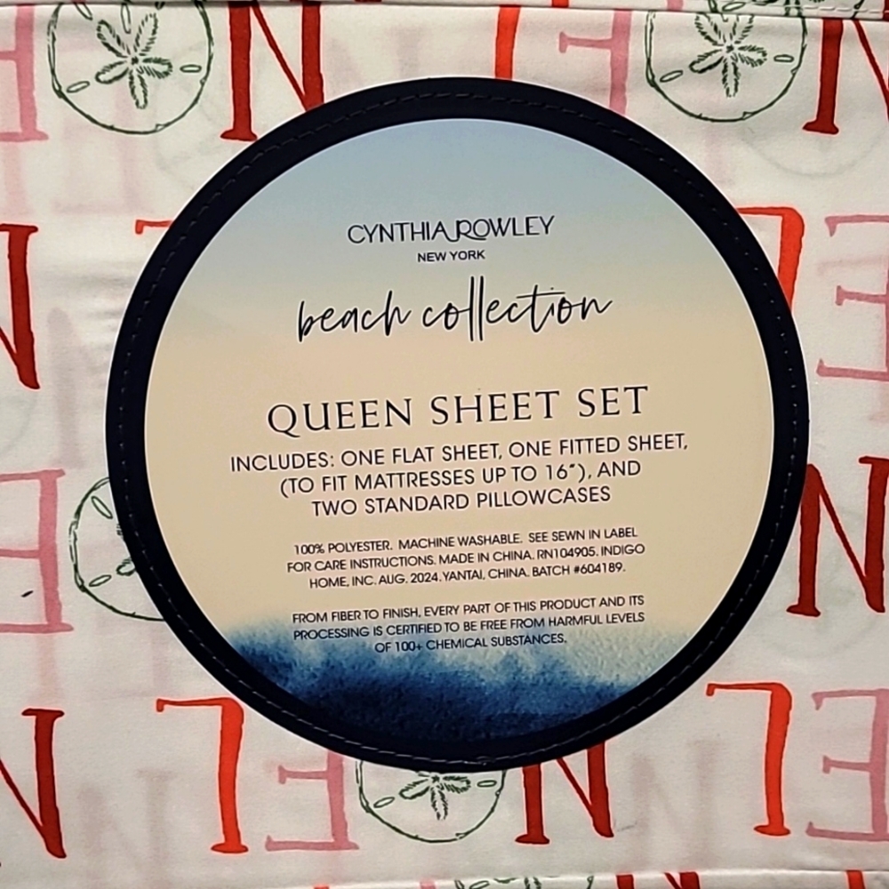 🌲NWT🌲Cynthia Rowley Noel Queen Sheets - Picture 4 of 4